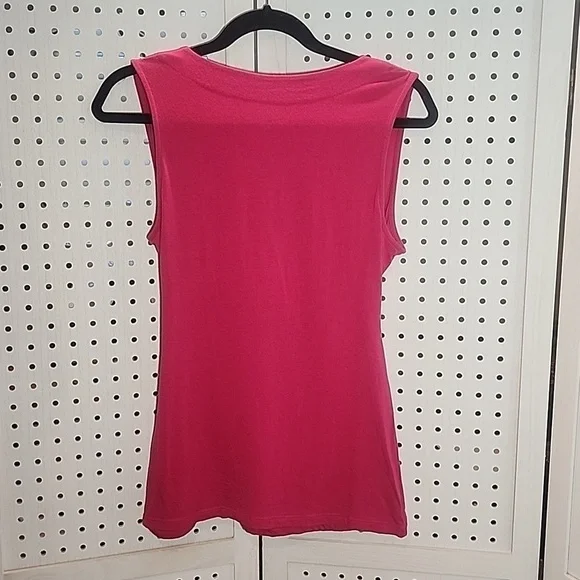 Soft Surroundings Size Small Sleeveless Deep V Neck Pink Crossover - Picture 5 of 5